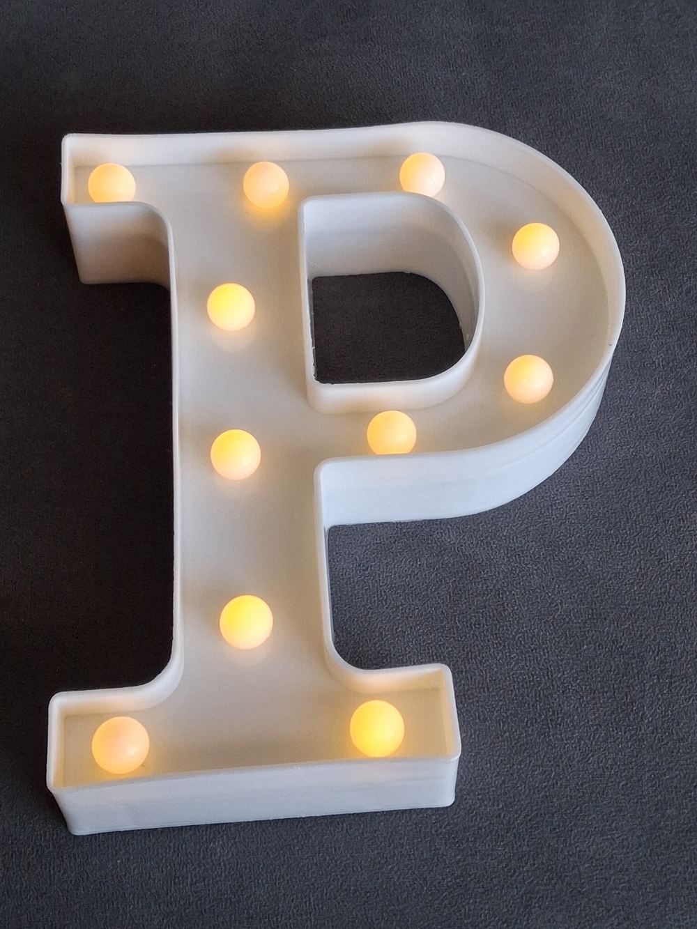 White LED Marquee Letter P - Decorative Home Party Light